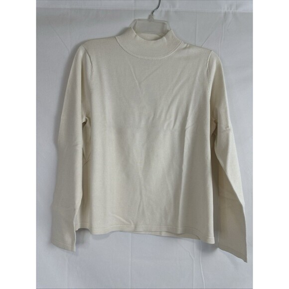 Pendleton Women's Classic Ivory Mock Neck Sweater Silk and Nylon NWT - Size MED - Picture 2 of 11